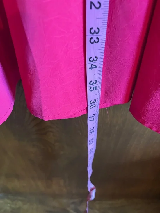 Women's Bright Pink Tiered Casual Dress with Flutter Sleeves - Picture 8 of 8